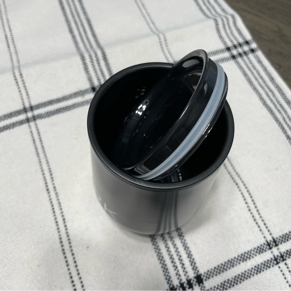 Poshmark Tumbler with lid Black with White Poshmark - Picture 6 of 7